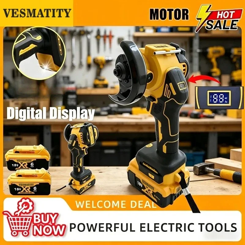 Digital Display Angle Grinder Polishing Grinding Machine Cordless  Electric Cutting Tools  For Dewalt Battery