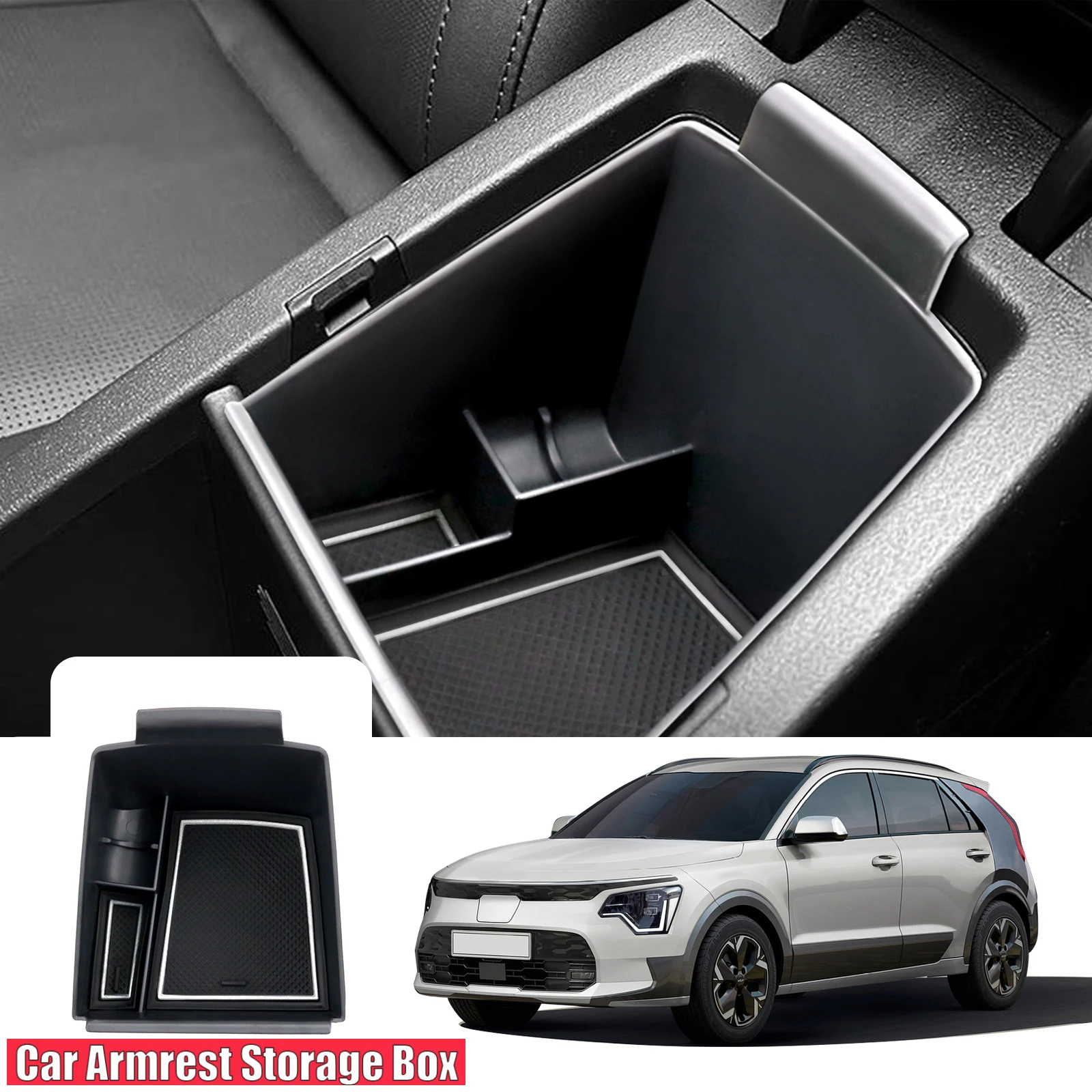 

Car Armrest Storage Box for Kia Niro SG2 2022 2023 Central Control Storage Box Auto Interior Niro SG2 Accessories 2023