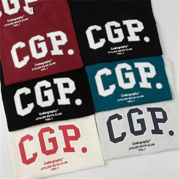 CGP 반팔 인스타그램 캐주얼 루즈 티셔츠, 한국 니치 트렌디 브랜드, 코드그래프 동일 스타일, 여름 남성 의류 
