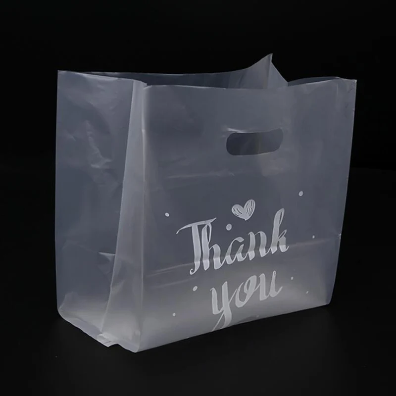 50pcs Thank You Plastic Candy Gift Bags Shopping Bags Wedding Wrapping Bags