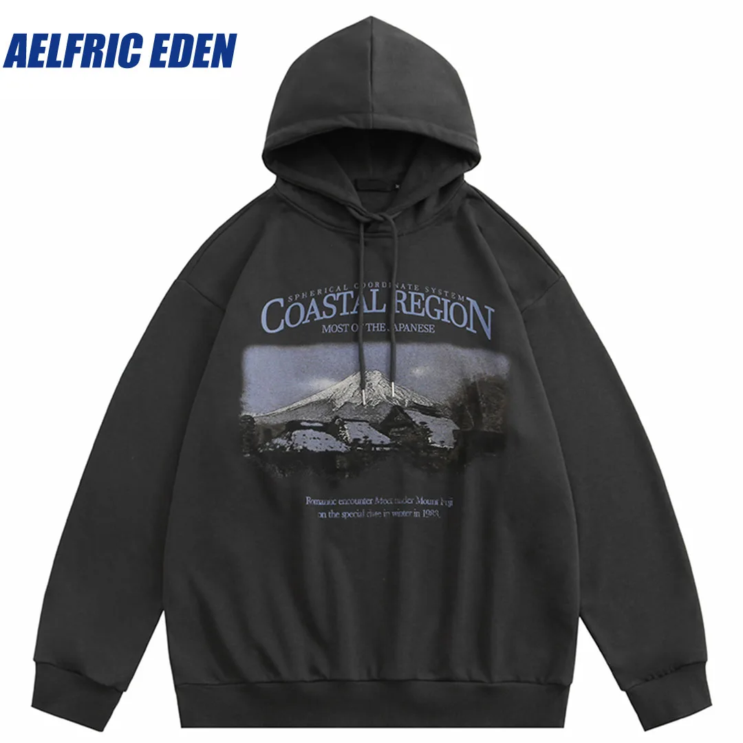 

Aelfric Eden Retro Mountain Graphic Hoodie Sweatshirt 2023 Men Streetwear Hooded Pullover Hip Hop Cotton Casual Harajuku Hoodie