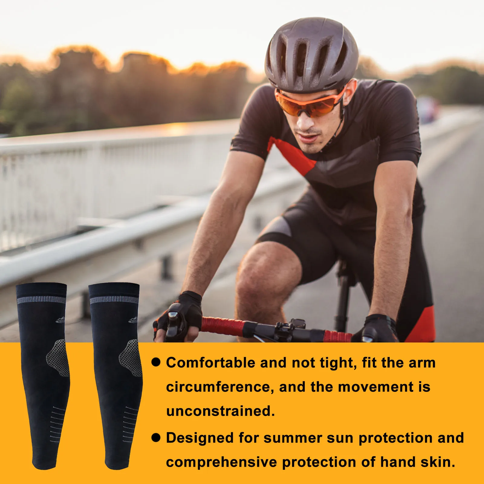 1 Pair Unisex Arm Sleeves UV Sun Protection Compression Cover Arm Cover Cooling Sleeves For Outdoor Sports Runing Cycling