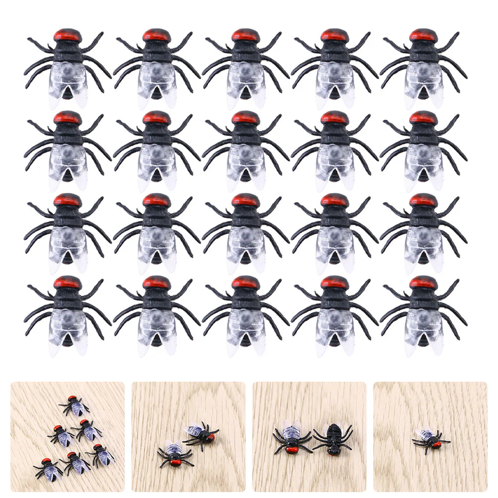 100 Pcs Artificial Fly Party Prank Props Halloween Fake Toy Blowfly Flying Toys