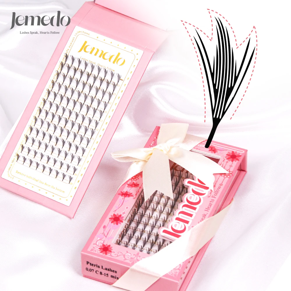 

JEMEDO Comic Lashes Anime Feather Style Eyelash Extensions Feather Lightweight Premade Eyelashes Manga Style Lashes Extension