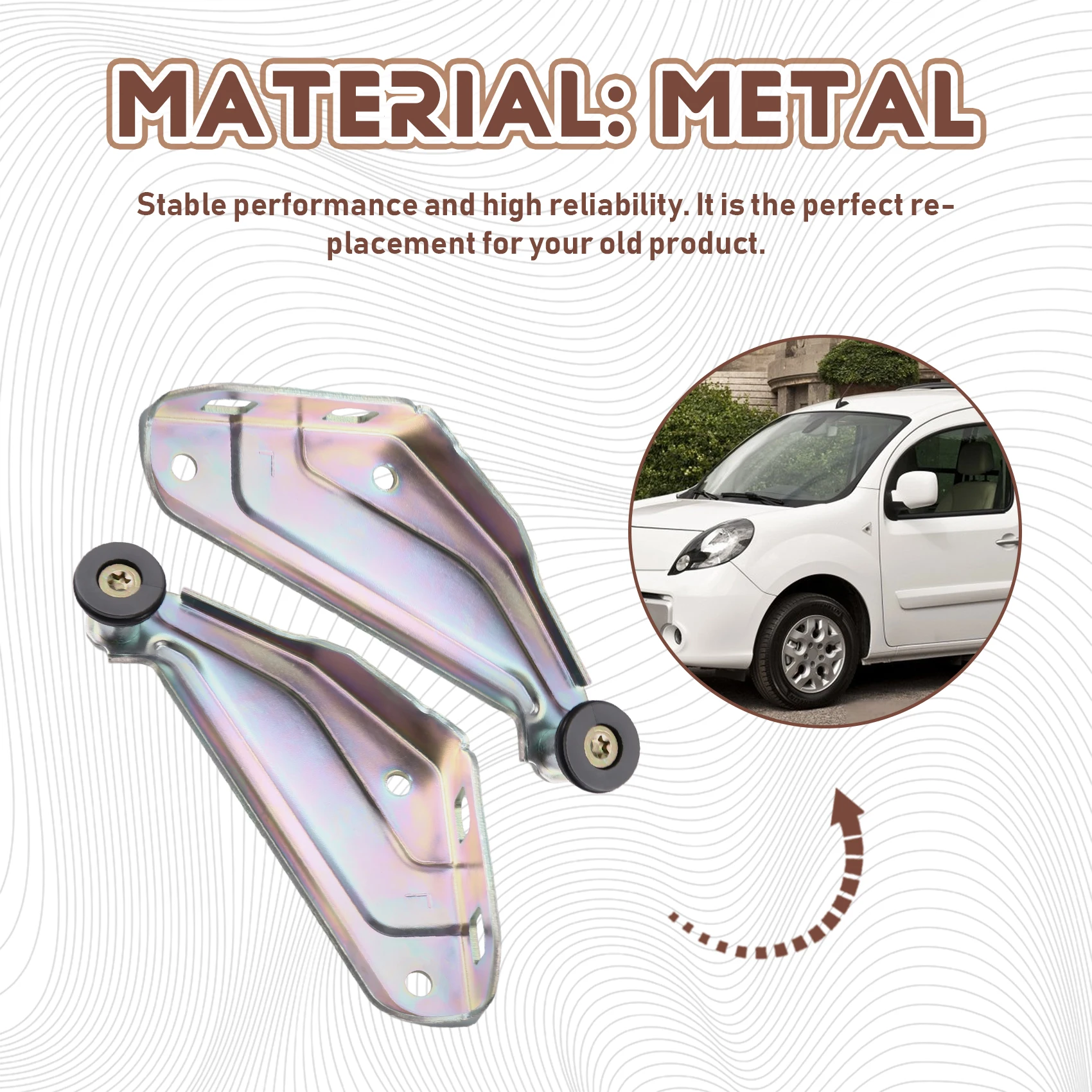 

Комплект петель раздвижной двери с роликовой направляющей для Renault KANGOO, номера деталей 8200497626 и 8200497754-AD39