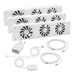 3-Fan Magnetic Intelligent Radiator Fan Smart Radiator Booster Extension Cooling Fan Ventilator Fan Warm Heat Distribution Parts
