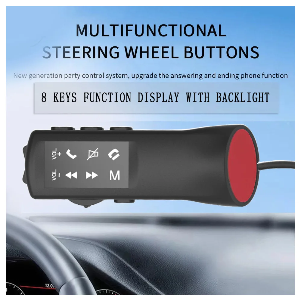 8 Key Universal Car Steering Wheel Buttons Multi-functional Remote Controller Car Radio Navigation Android DVD Wired Control GPS