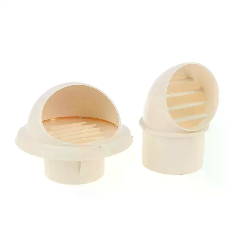 White PVC Wide Caliber Exterior Vent Hood Windproof Rainproof Corrosion Resistant For Kitchen Bath Ventilation