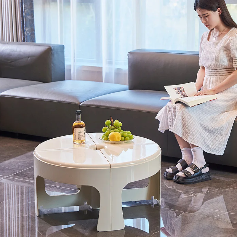 Nordic Red INS Round Coffee Table Designer Creative Small Family Coffee Table Can Be Split Splicing Combination Edge Several