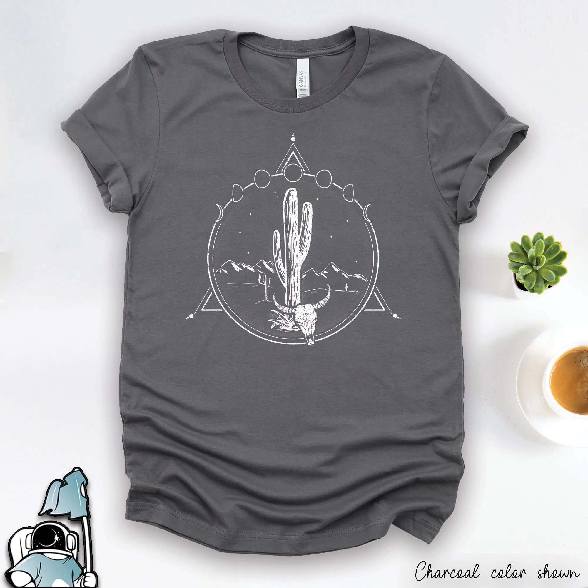 DeserT T Shirt Art Boho Moon Phase Travel Hiking and Nature Landscape