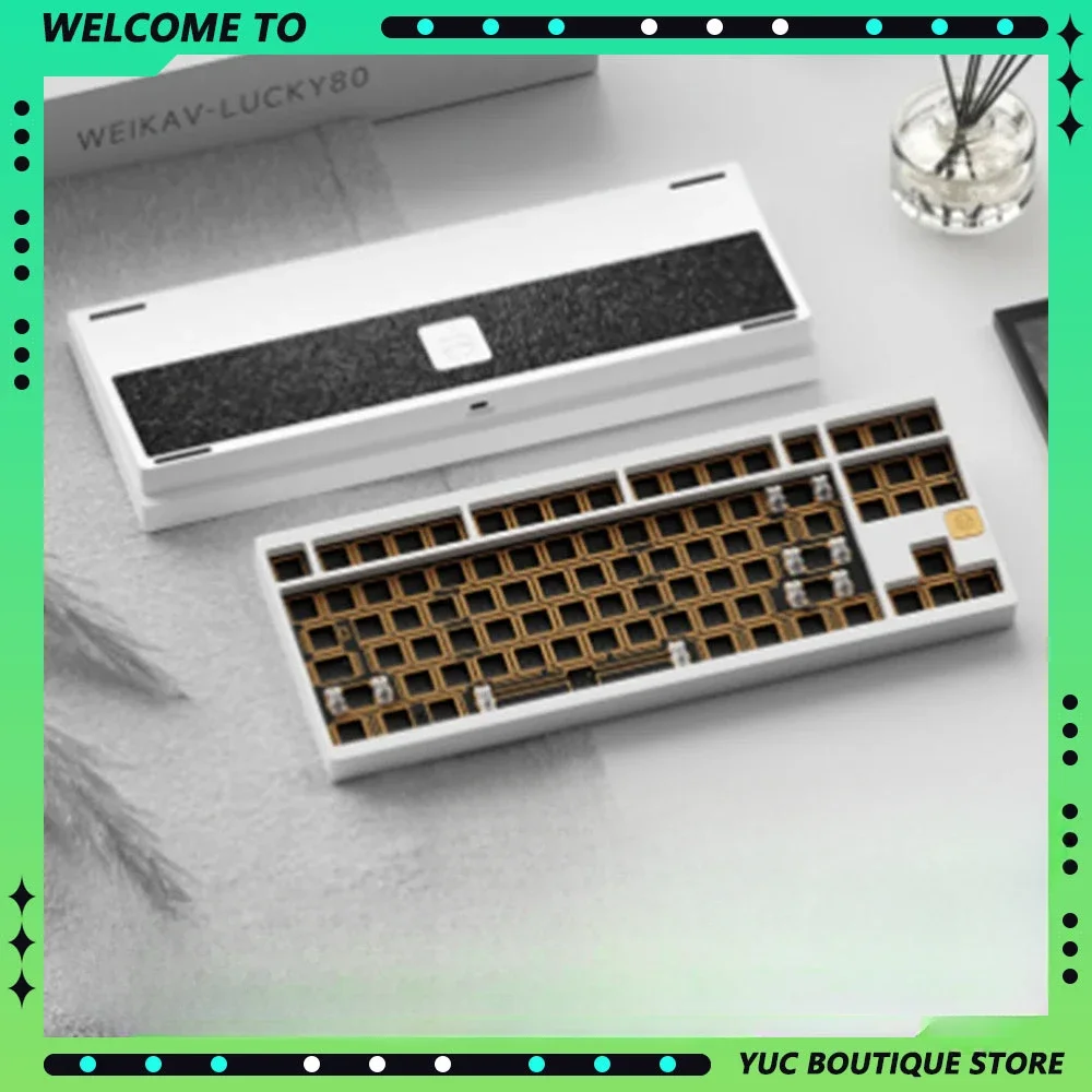 Weikav Lucky80 Aluminium Alloy Mechanical Keyboard Kit Wireless Bluetooth Tri-mode Keyboard Kits Customize Game PC E-sports Gift