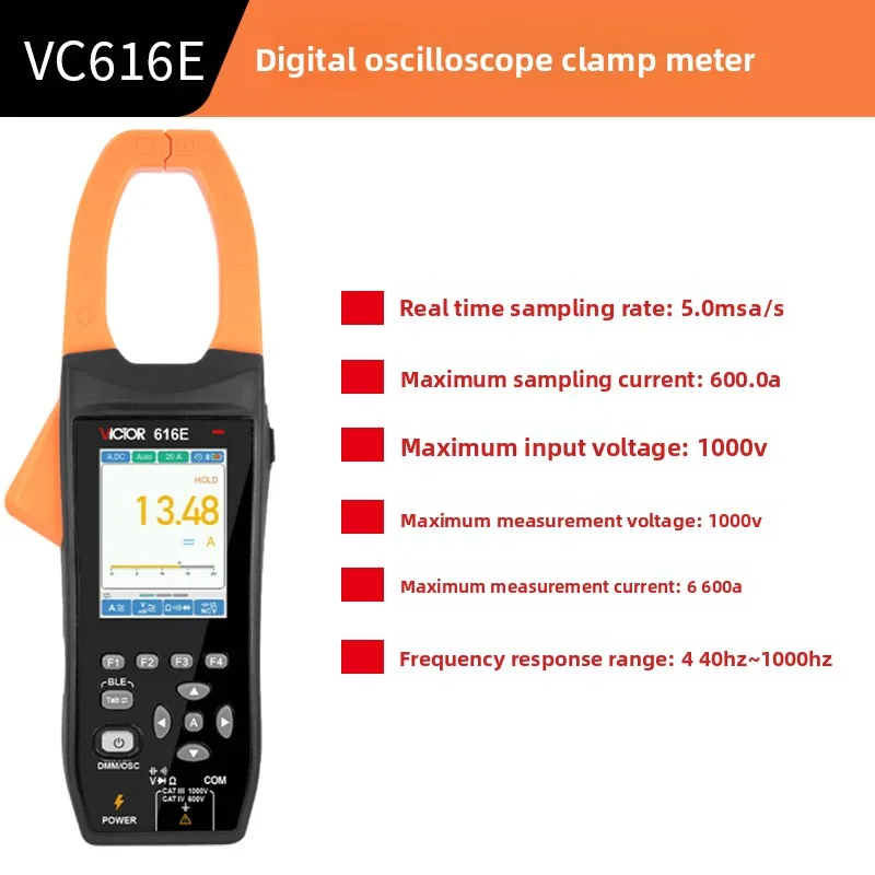 فيكتور VC616E/F راسم الذبذبات المشبك متر مع بلوتوث الجهد الحالي الموجي السعة تردد راسم الذبذبات المتعدد