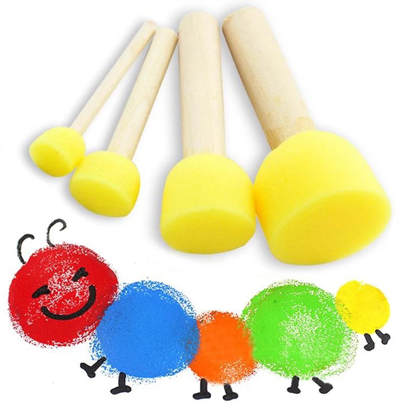 Painting Sponge Brush Set Children Drawing Toys EVA Stamp Art Rubbings Graffiti Roller Tools Early Education DIY Puzzle Toy TMZ