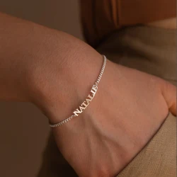 Customized Chain Name Bracelet Handmade Pendant Bracelet for Personalized Gifts Bridesmaid Gift