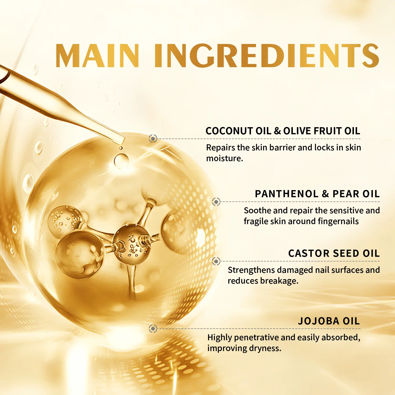 5 Days Bee Venom & Ginger Cuticle Oil 30ml - with Coconut, Olive, Castor & Jojoba Oils - Strengthens Nails.