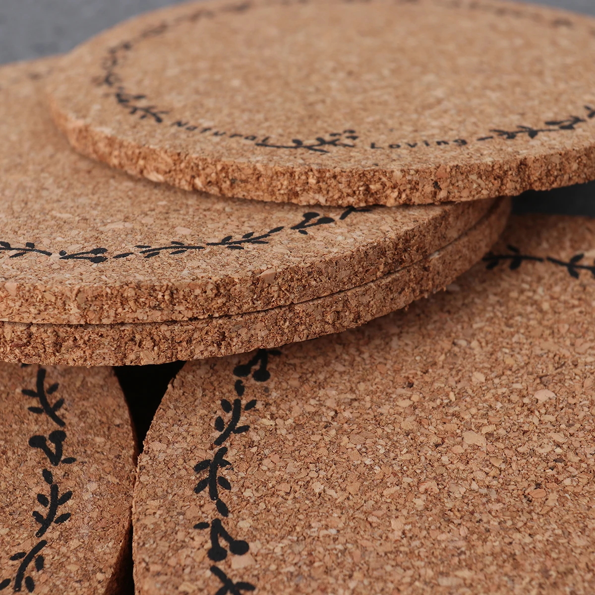 

10 PCS Coaster Cup Coasters Cups Mats Cork Flower for Drinks Circular Place Tableware