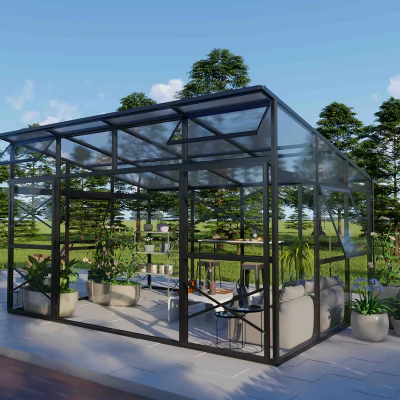 New Customized Aluminum Double Tempered Glass Sunrooms for Summer Prefab House Prefabricated Garden Room