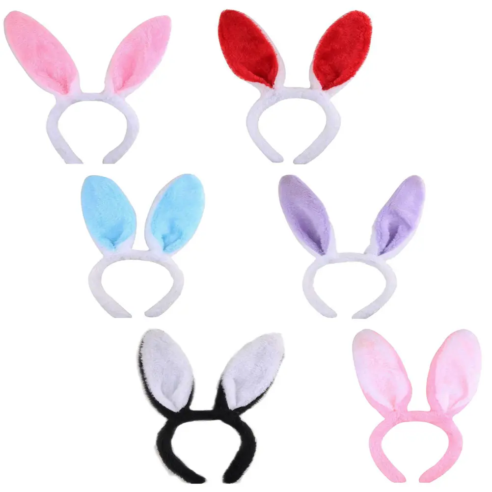 6 Diademas de Conejo de Felpa Suave para Fiesta, Pascua, Boda, Disfraz de Cosplay, Diadema para Niños Pequeños y Adolescentes, Regalos