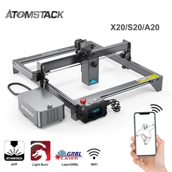 New ATOMSTACK A20 X20 S20 PRO 130W Laser Engraving Machine DIY Printer Quad Core Laser Module Wood Metal CNC Cutting Machines