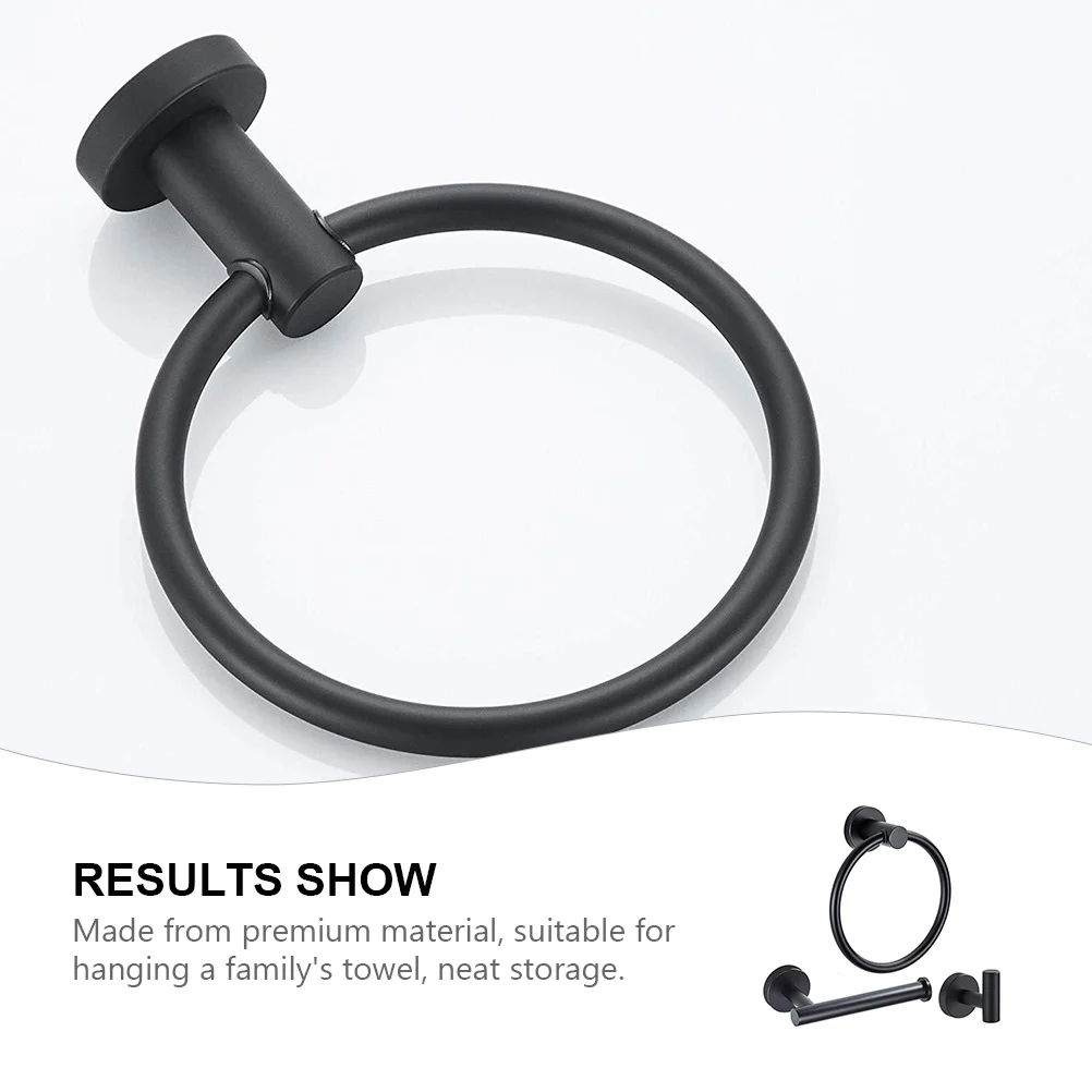 

3pcs Stainless Steel Towel Ring Set Bathroom Hanging Rack For Towel Bar Paper Holder Wall Mounted Storage Organizer