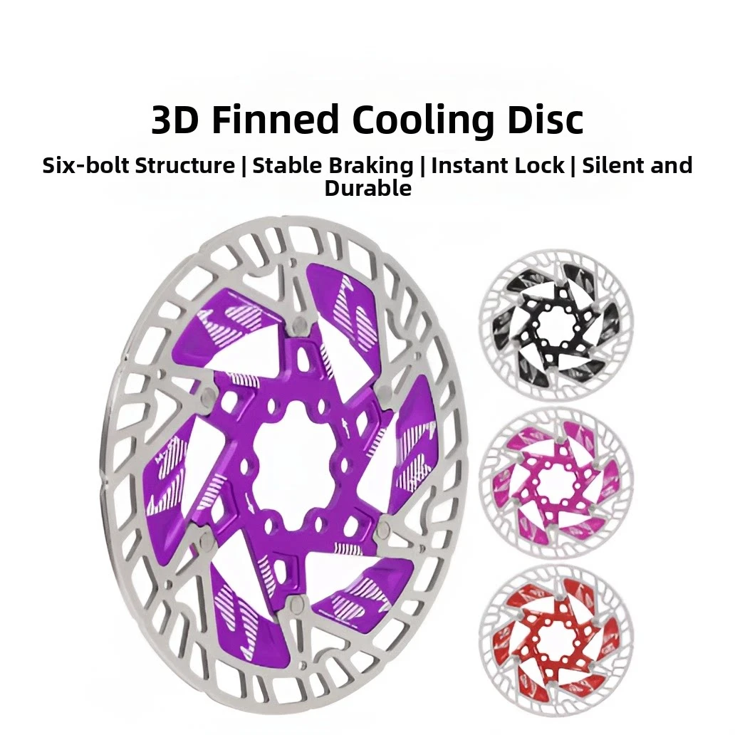 

Bicycle Disc Rotor 160mm Six-Pin Aerodynamic 3D Fin Heat Dissipation Aluminum High-Carbon Steel Ultra-Lightweight for MTB Durabl