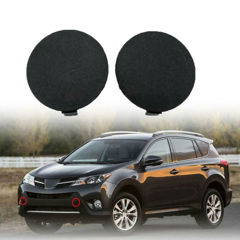 

Pair Front Bumper Tow Hook Cover Cap for Toyota RAV4 2013 2014 2015 53286-0R050 / 53285-0R060