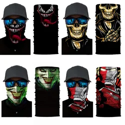 3D Ghost Skull Bandana Neck Gaiter Head Shield Summer Hiking Scarves Tube Balaclava Scarves Breathable Sun Guard Headband Scarf