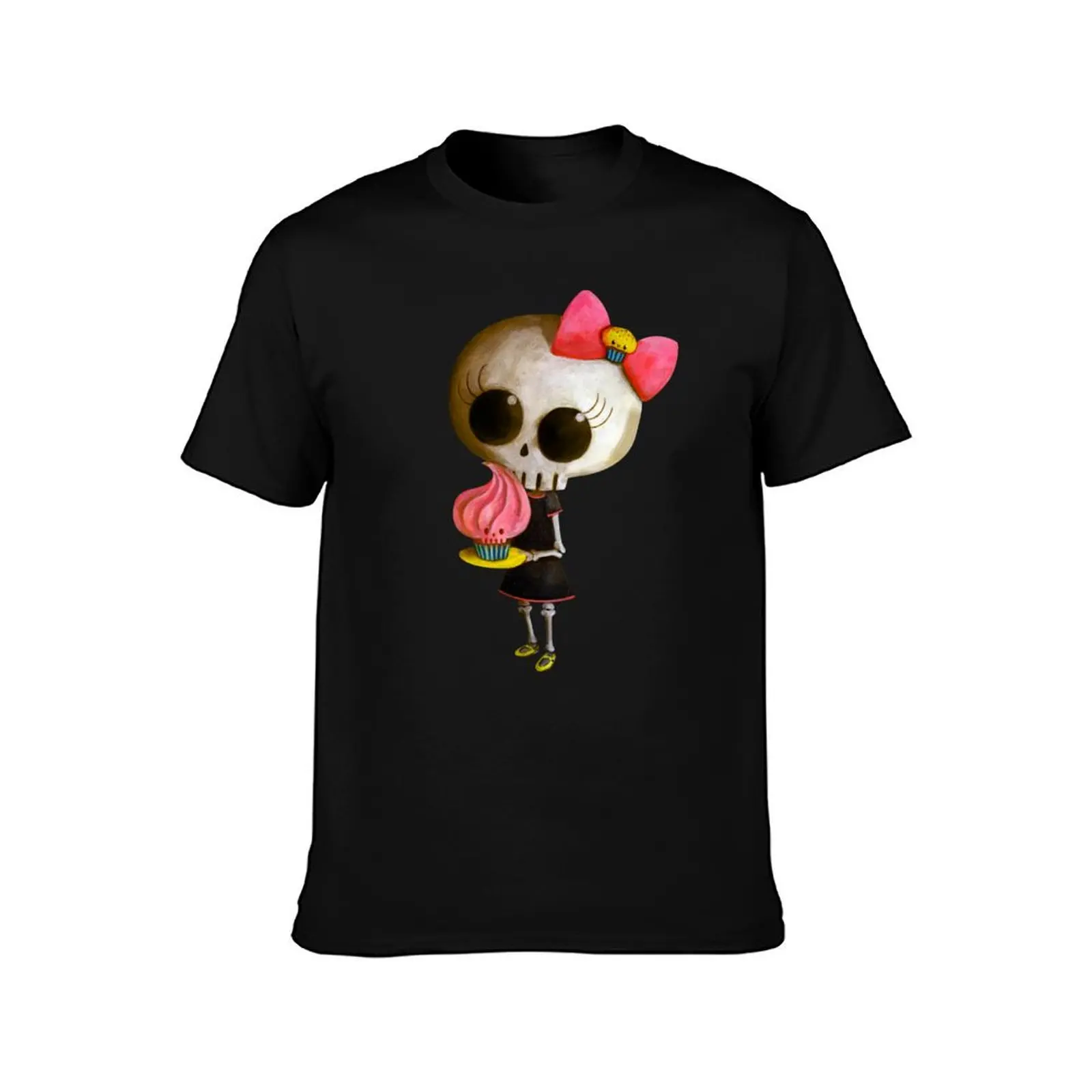 Little Miss Death with Cupcake T-Shirt Casual Basic Short Sleeve T-Shirt