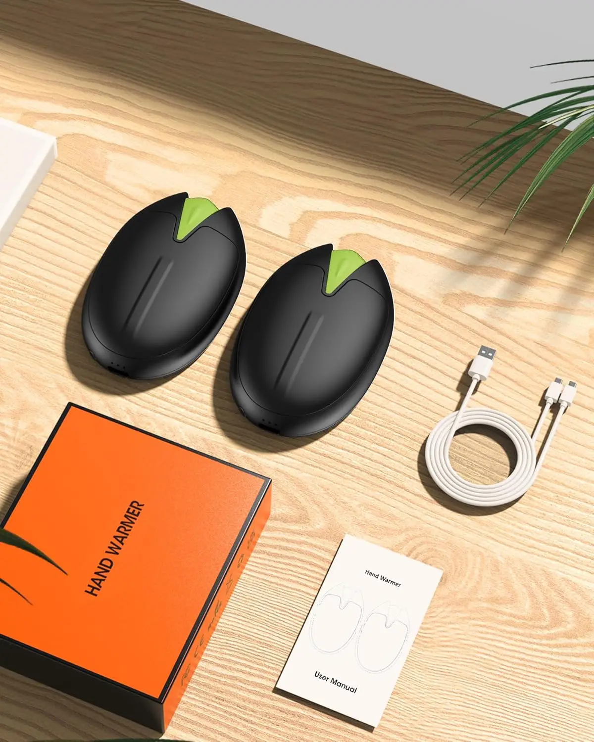 Aquecedor de mãos 3 níveis ajustáveis portátil 2 em 1 1s aquecimento rápido recarregável USB aquecedor de mão 6000mAh para pesca