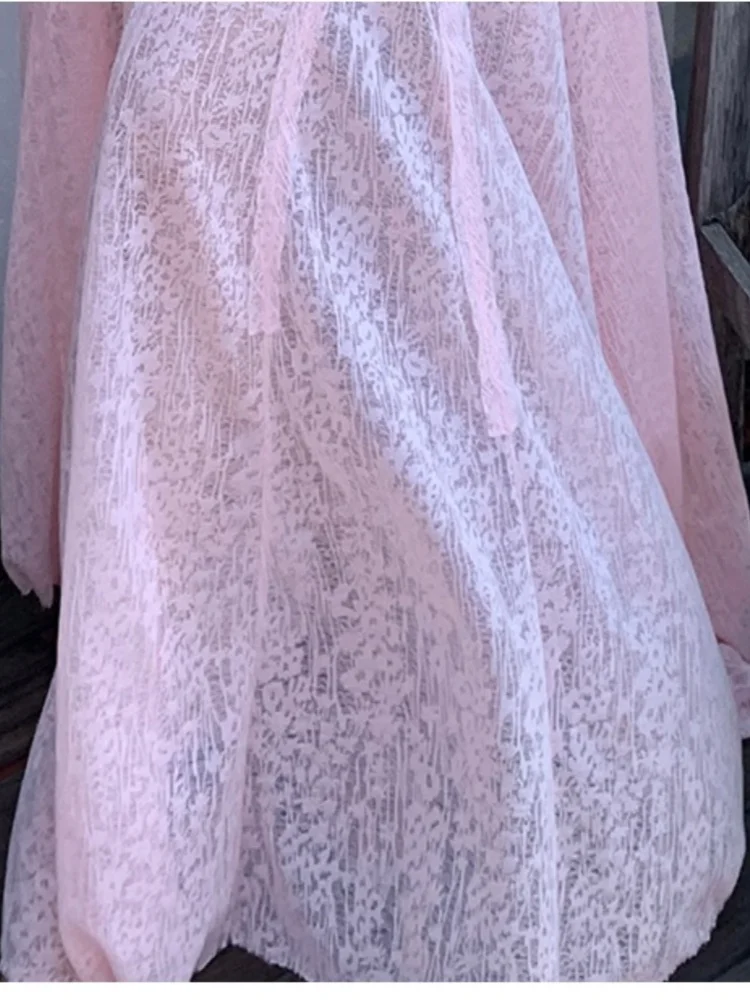 SMTHMA 새 여름 우아한 세련된 핑크 레이스 드레스 여성 한국어 레트로 Vestidos 패션 민소매 오-넥 비치 파티 롱 드레스