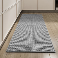Stripe Weaving Kitchen Floor Mat Super Absorbent Chenille Doormats Bathroom Anti-Slip Kitchen Mats Wipeable Long Strip Carpet