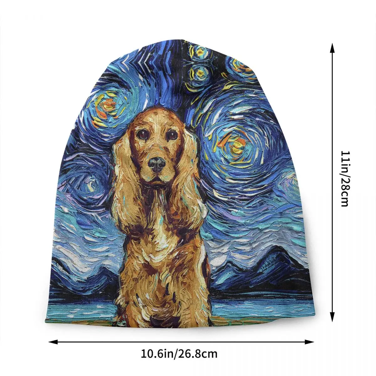 Cocker Spaniel Starry Night Bonnet Hats Hip Hop Knitting Hat For Men Women Warm Winter Pet Dog Skullies Beanies Caps