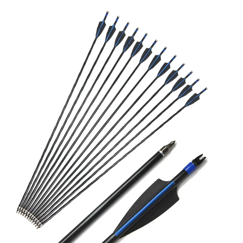 6/12pcs Archery Fiberglass Arrows SP500 ID6mm OD8mm Arrow Shaft 3