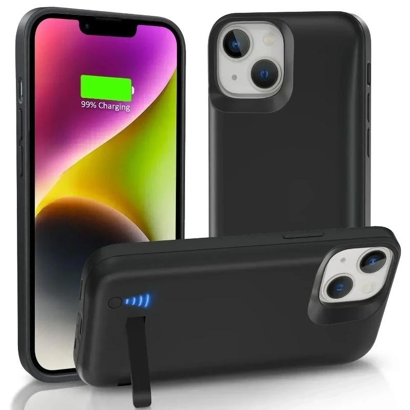 حافظة شاحن بطارية 5000 مللي أمبير في الساعة لهاتف آيفون 14/14Plus/14Pro/14ProMax