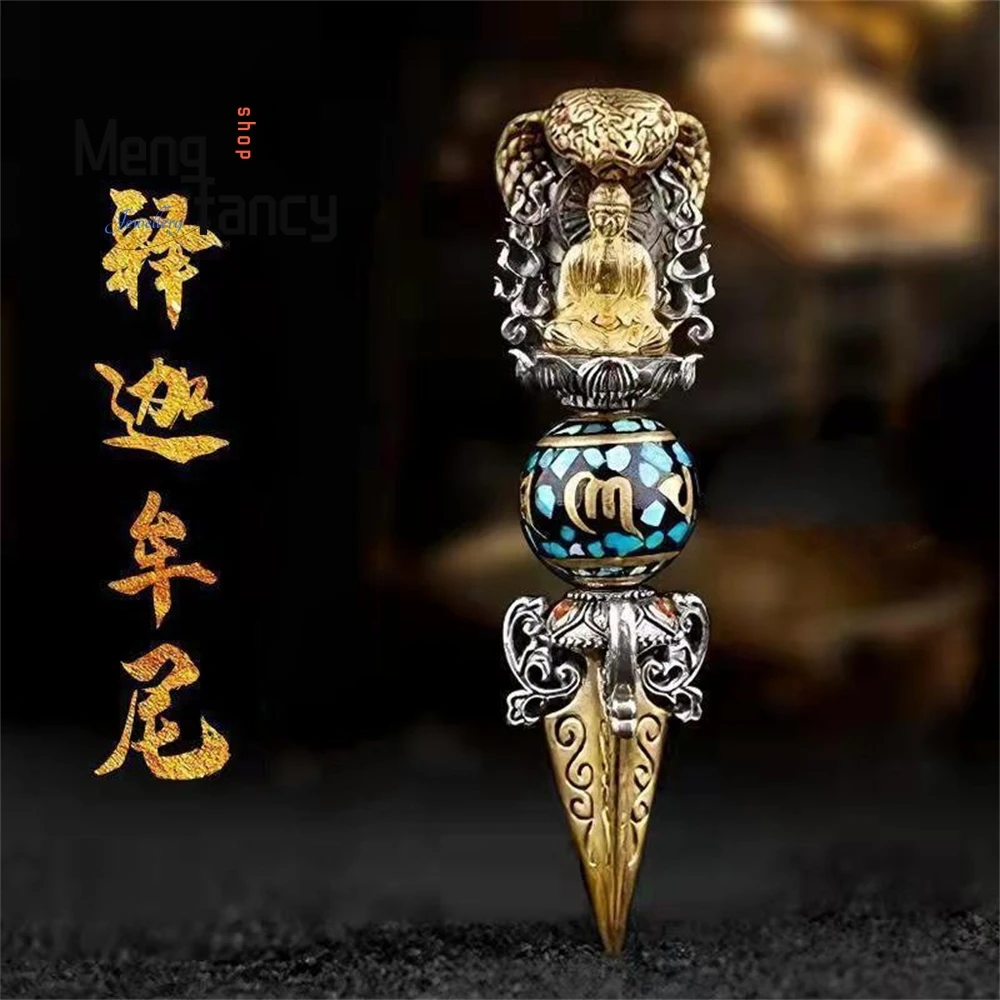 

Elegant Six-Character Mantra Of Sakyamuni, Rotating Turquoise Pearl Vajra Pendant, Men's And Women's Necklace Pendant Is Elegant