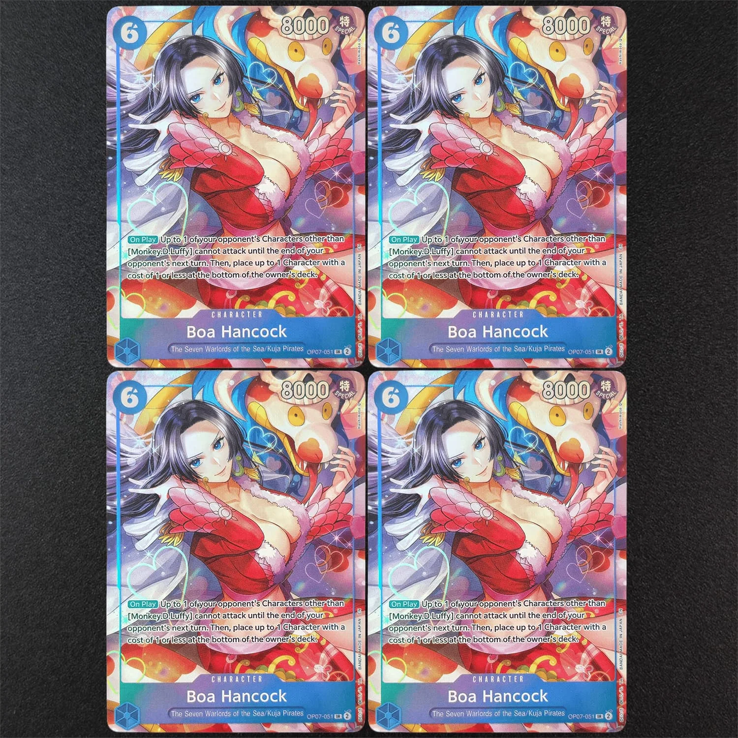 DIY Proxy One Piece TCG English OP07-051 Boa Hancock Alternate Art Manga SP Parallel SR Character Blue Game Collection Card Toy