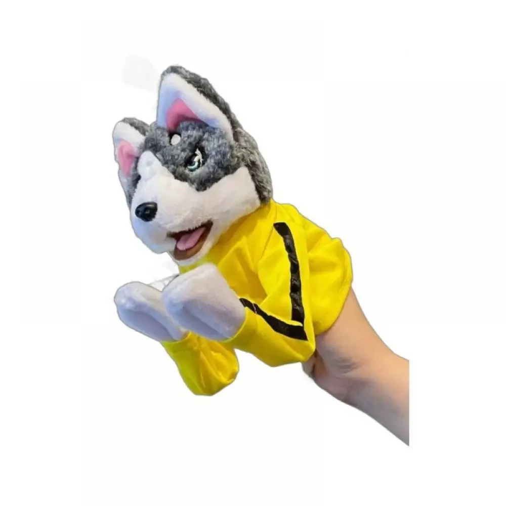 Portable Kung Fu Animal Toy Dog Interactive Hand Boxing Puppet Battle Have Sound Plush Toy Husky dog cartoon plush toy