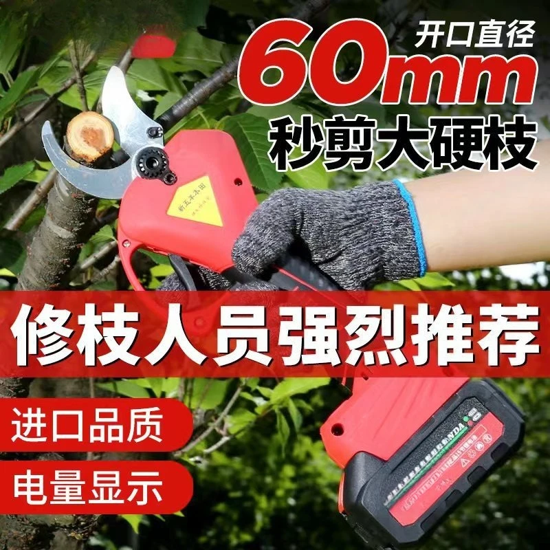 Fruit tree pruning shears, powerful electric shears, special for pruning artifacts