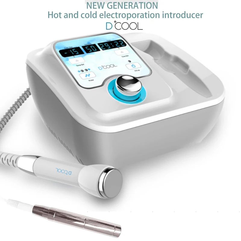 New 2024 Sliming Dcool Portable Cool Hot EMS For Skin Tightening Anti Puffiness Facial Electroporation Machine Beauty Device