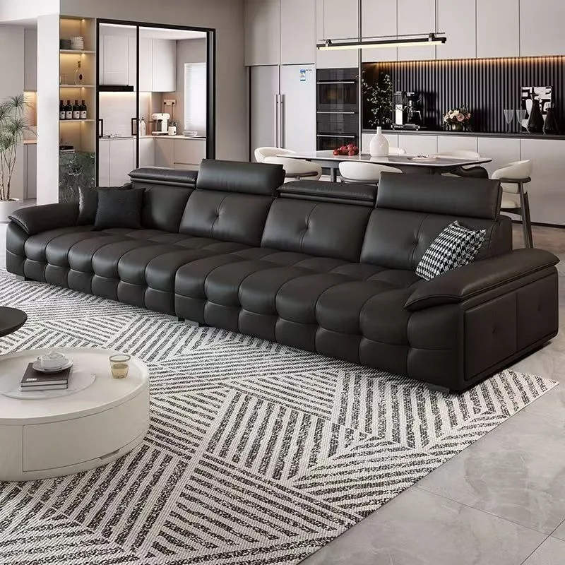 

Europe Leather Living Room Sofa Relax Comfortable Large Lounge Sofa Apartment Cushion Articulos Para El Hogar Home Furniture
