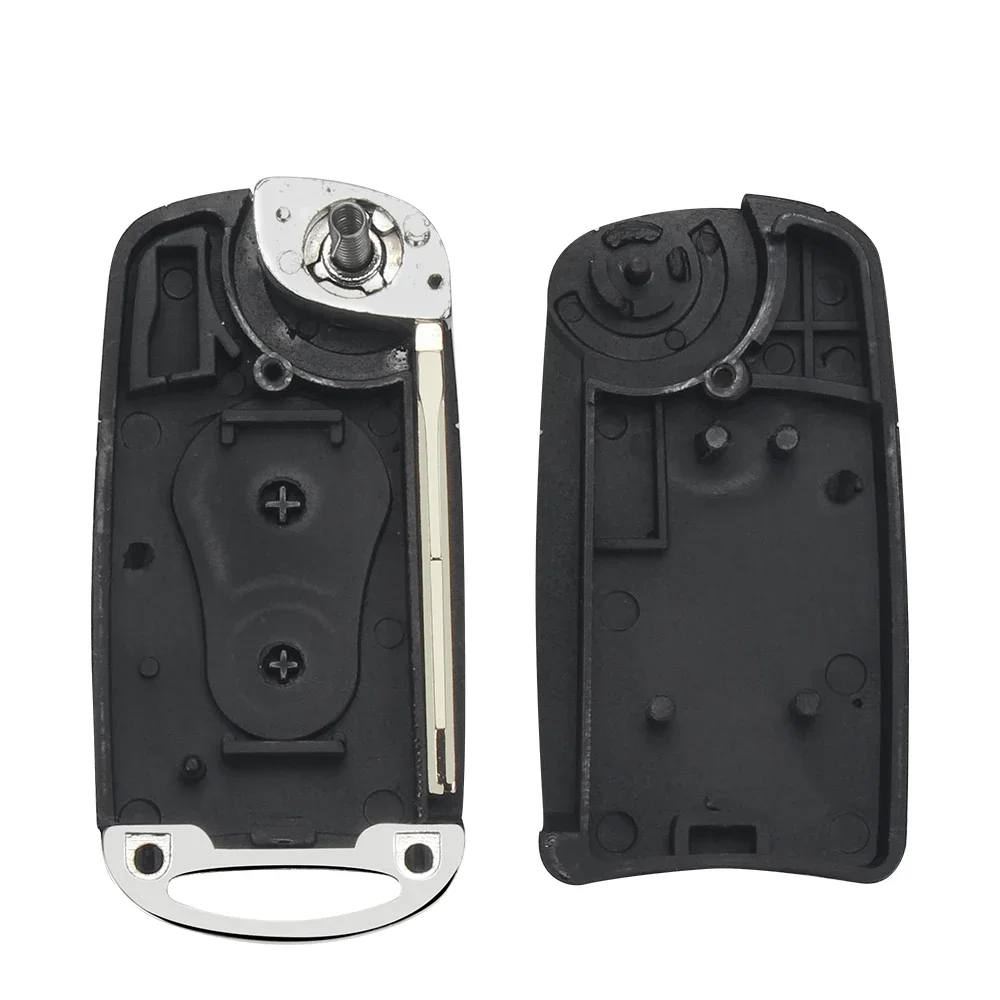 KEYYOU 2 Buttons Modified Flip Folding Car Key Case For SsangYong Actyon Kyron Rexton Key Case Blank Uncut Blade