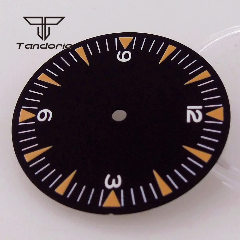 29mm Black Sterile Watch Dial Face Orange Marks Accessories Part Fit NH35 NH36 Miyota82 Series ETA2824 PT5000 Automatic Movement