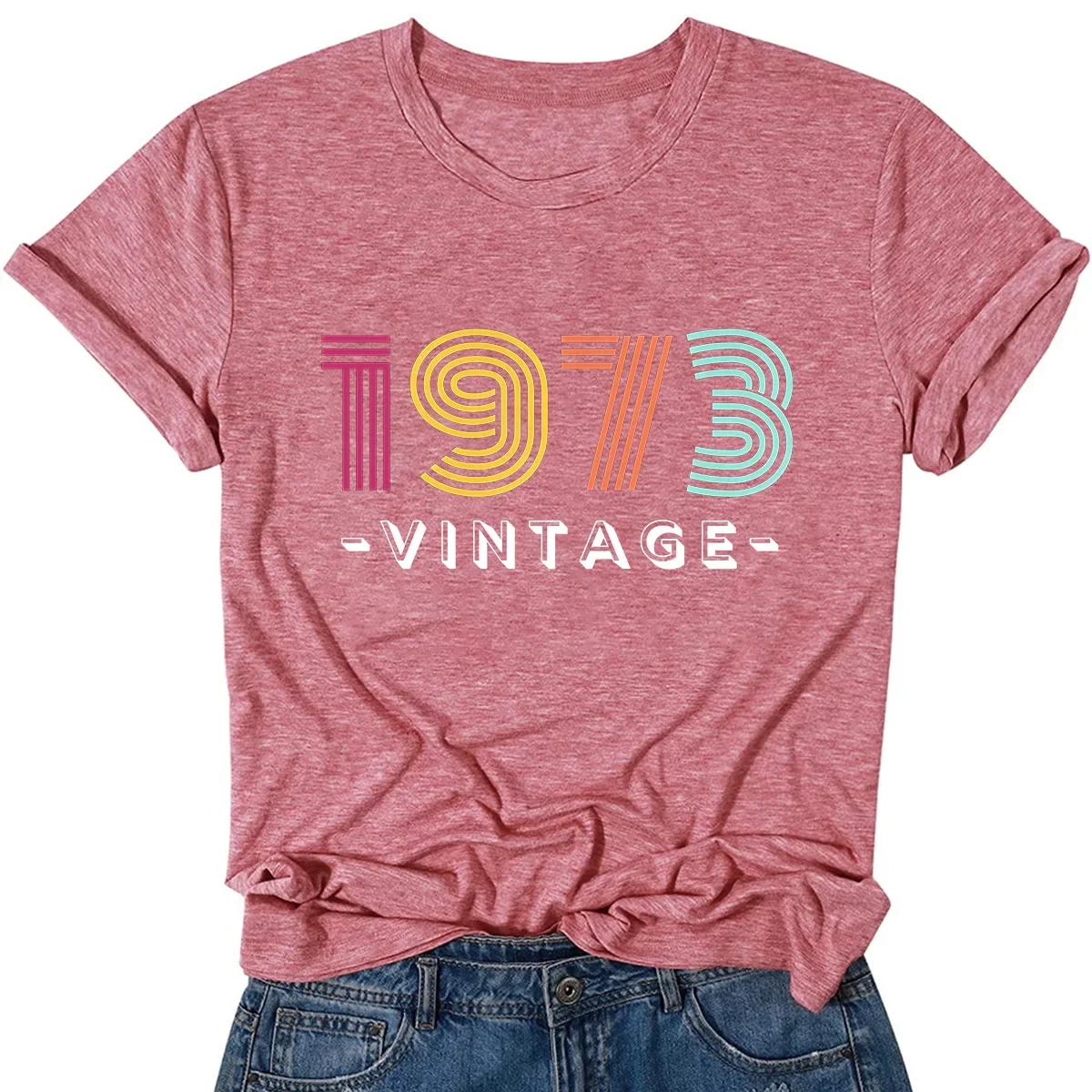 1973 Vintage Brief Print Vrouwen T-Shirt Korte Mouw Oneck Losse Vrouwen Tshirt Dames T-Shirt Tops Kleding Camisetas Mujer