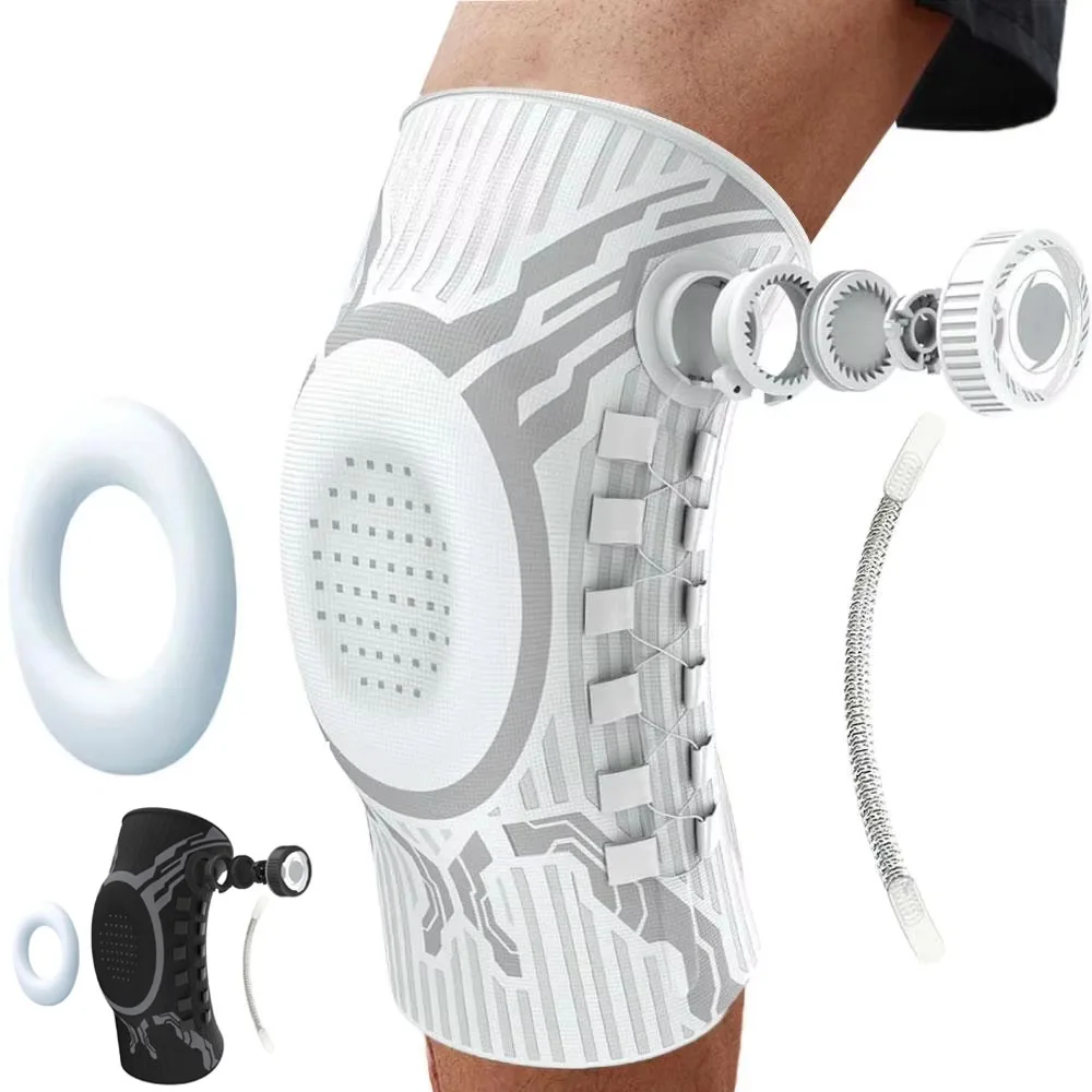 Image of Schweißableitende, verstellbare Kniebandage für die Gelenkregeneration, professioneller Meniskus- und Patellaschutz für Kraftsport, Wandern, Fußball und Heimtraining.