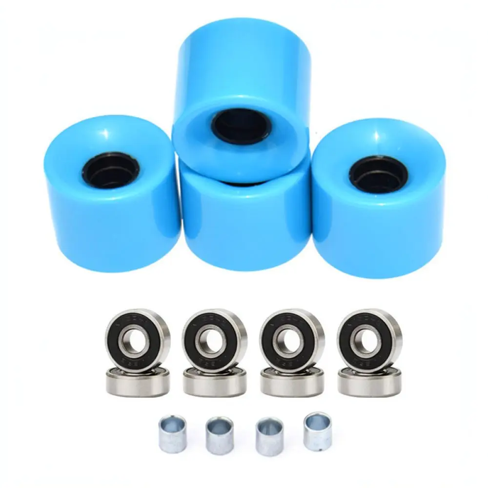 Durable Skateboard Wheels 60x45mm 78A Soft PU Longboard Parts Set Includes Bearings Spacers For Smooth Cruising Skating