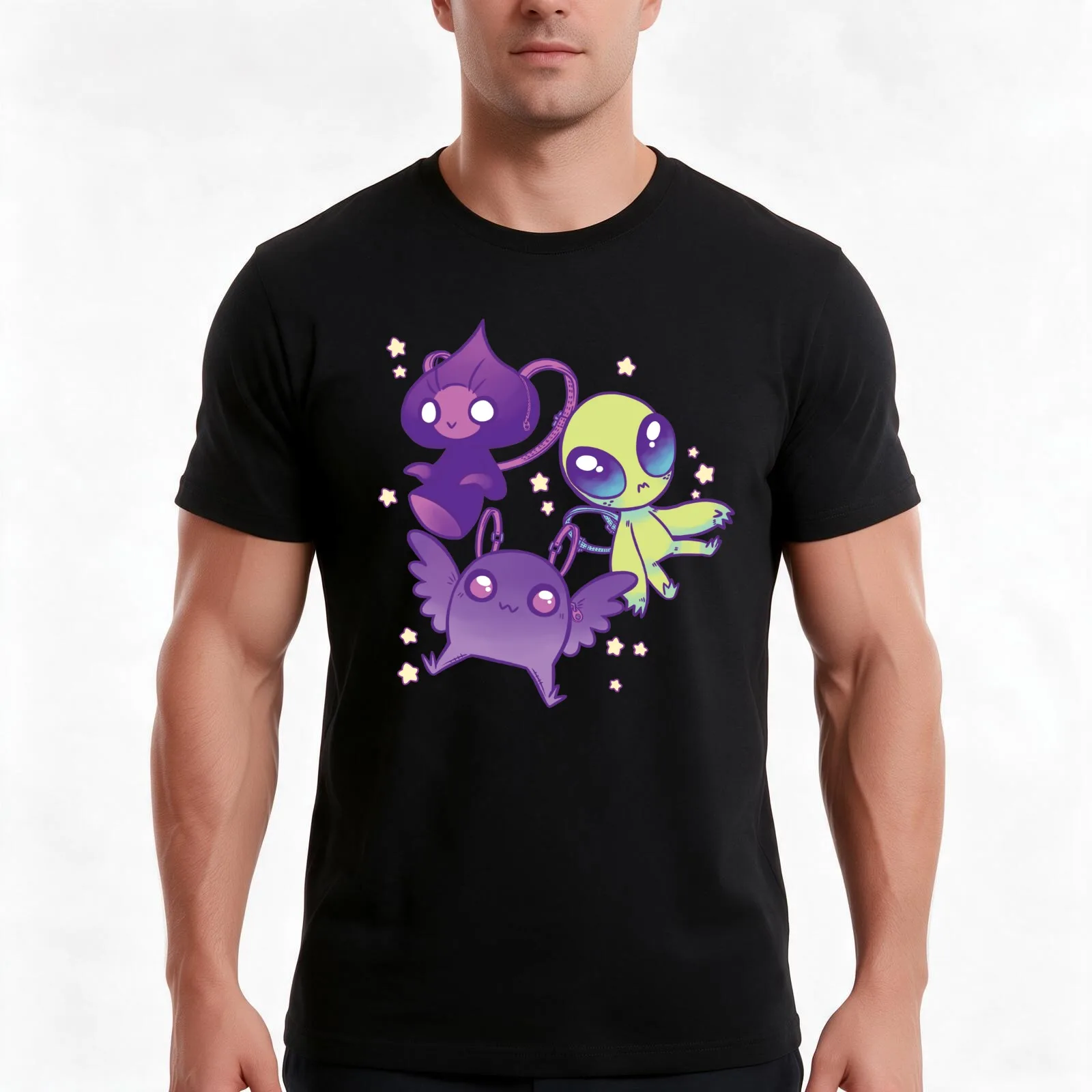 Cryptid Backpacks!! T-Shirt, Summer Casual Cotton Tee, Oversized Streetwear Tops, Vintage Graphic Print, Loose Fit Short Sleeve