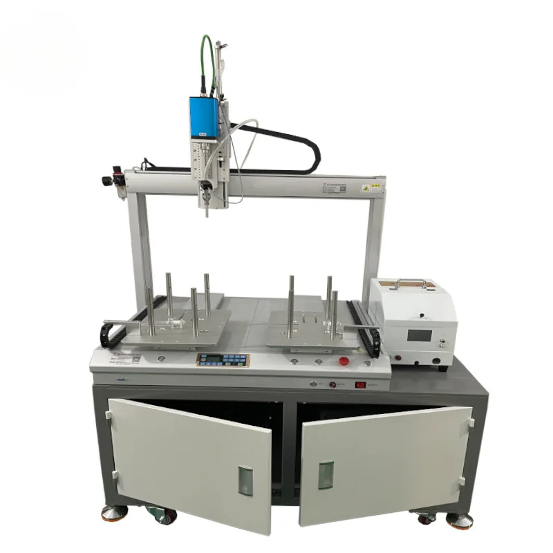 Blowing type automatic locking screw machine platform double station servo electric batch double head adsorption type