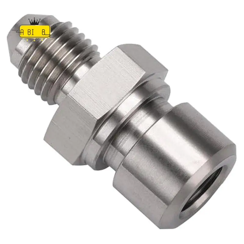 ABIB -4AN Male To M10x1.0 Metric Inverted Flare Female Brake Line Adapter Fitting Stainless Steel