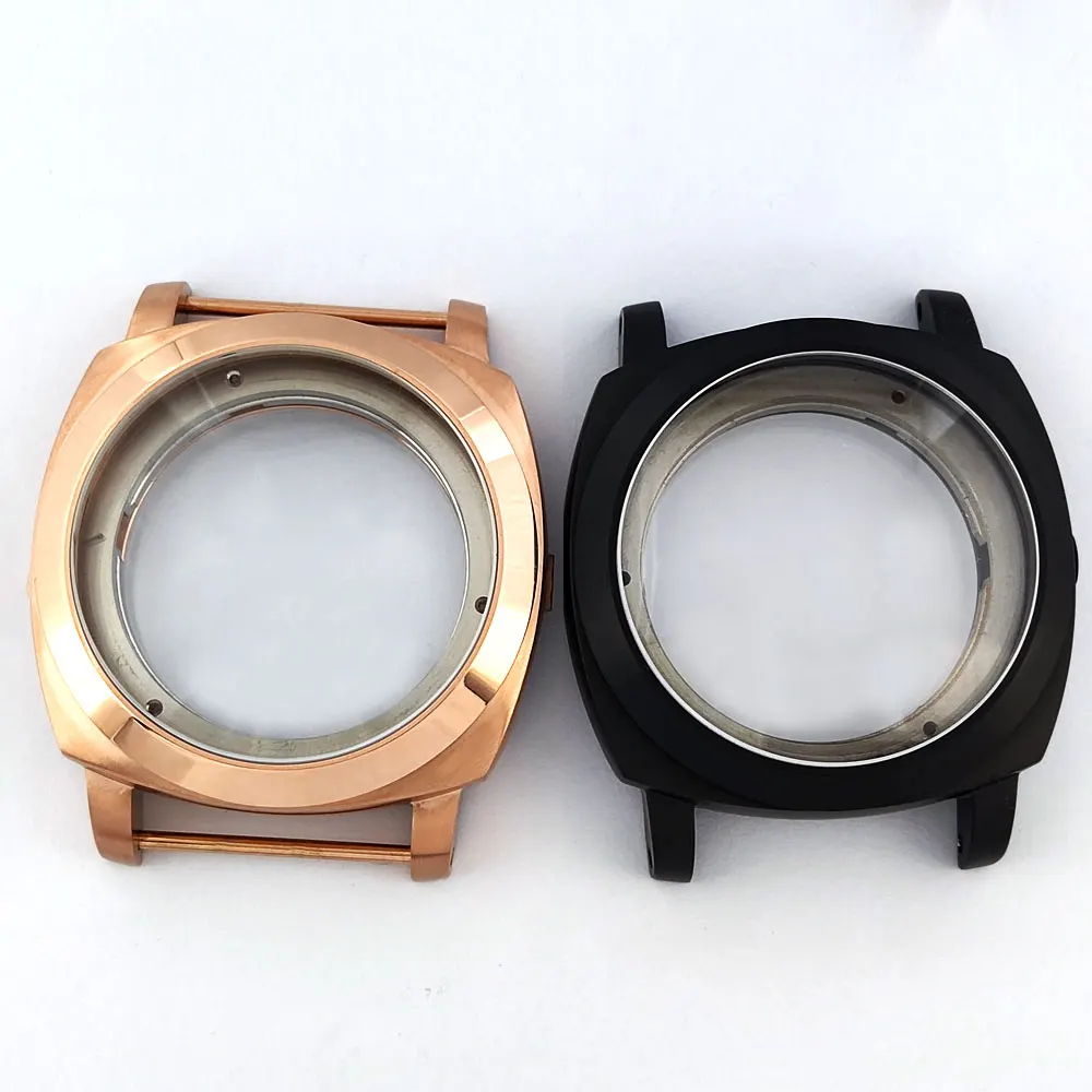 45mm case st2555 case stainless steel case silver/black/rose case mineral glass suitable for st2555 movement watch accessories