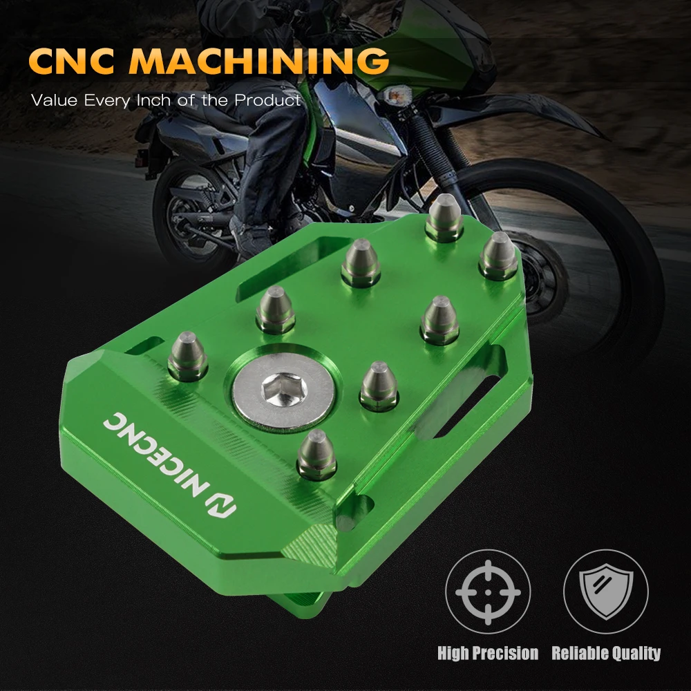 NICECNC Motorcycle Brake Lever Pedal Extension Pad Enlarge Footboard Tip For Kawasaki KLR650 KLR 650 2008-2018 2009 2010 2011 image 5